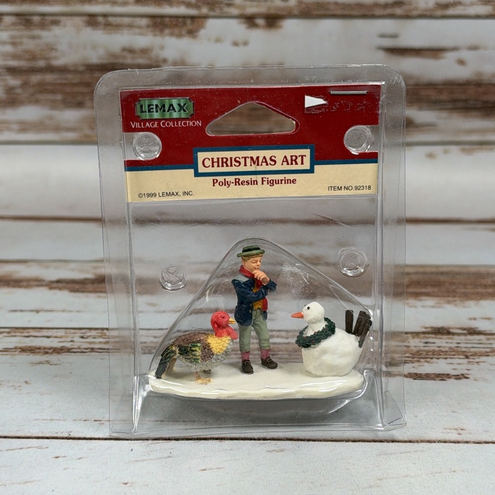 Lemax Christmas Art Man With Turkeys Figurine 92318 Village Holiday NIP New